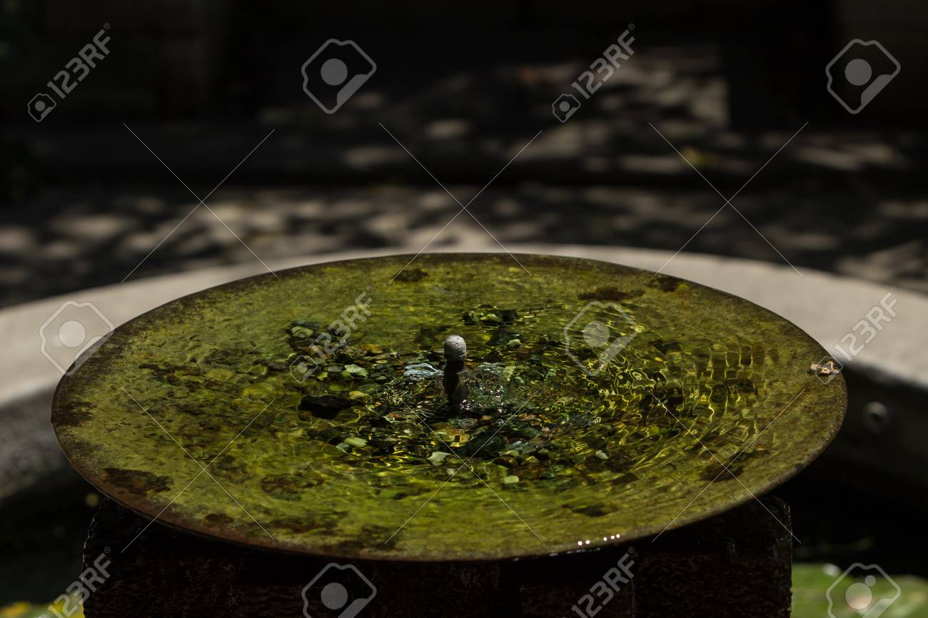 Gruner Brunnen In Einem Tropischen Steingarten Lizenzfreie Fotos Bilder Und Stock Fotografie Image 42893997