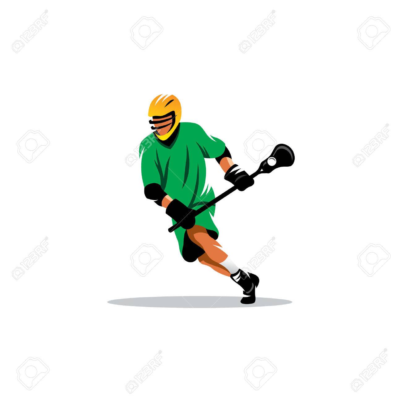 Download Lacrosse Player In Yellow Helmet Isolated On White Background Royalty Free Cliparts Vectors And Stock Illustration Image 31880607 PSD Mockup Templates