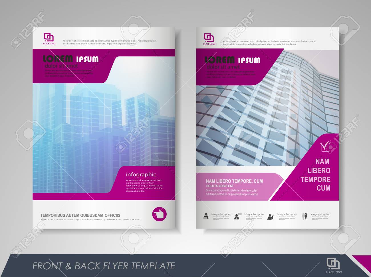 purple annual report brochure flyer design template leaflet