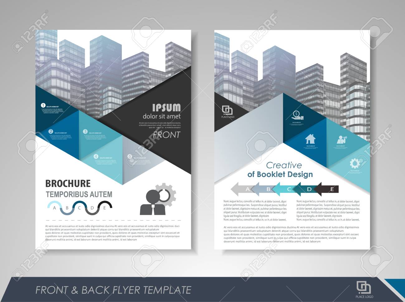 blue annual report brochure flyer design template royalty free booklet design template