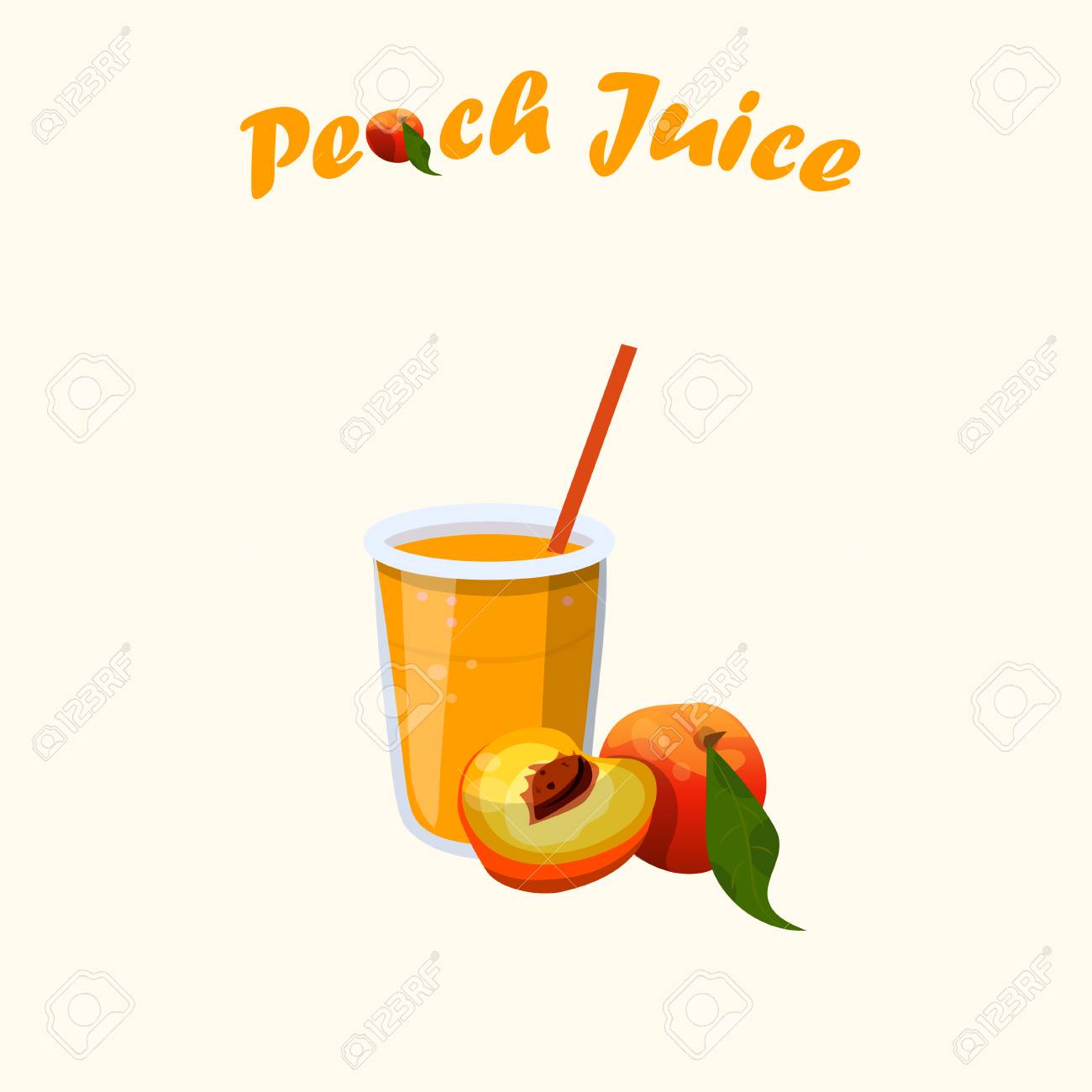 ベクトルの桃ジュースのイラスト素材 ベクタ Image