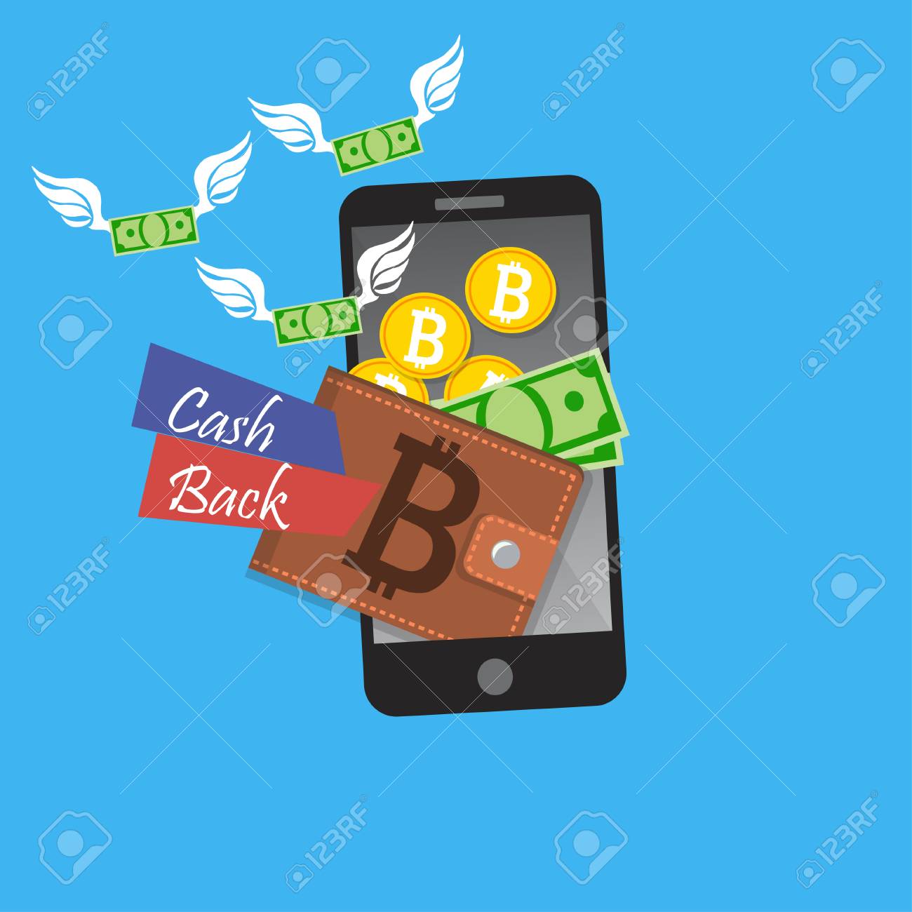 Vector Digital Bitcoin Carteira Móvel Royalty Free SVG, Cliparts, Vetores,  e Ilustrações Stock. Image 90737185