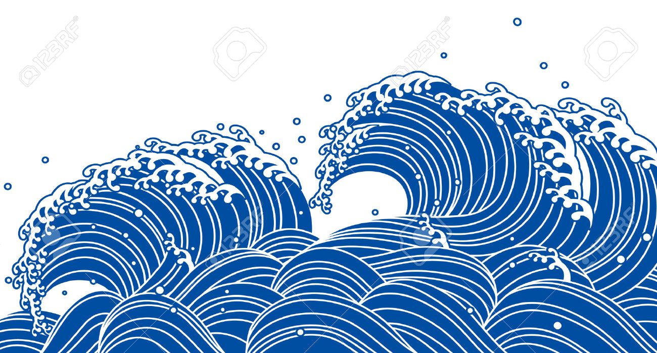 Blue Wave, Japanese Style Royalty Free SVG, Cliparts, Vectors, And Stock  Illustration. Image 46609637.