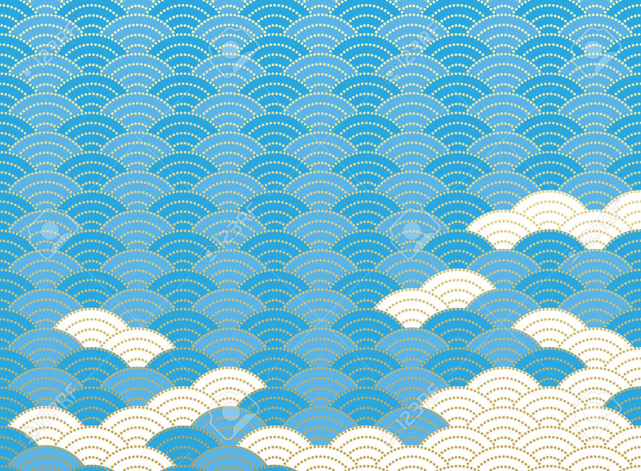 青海波パターン 日本語の背景資料 のイラスト素材 ベクタ Image
