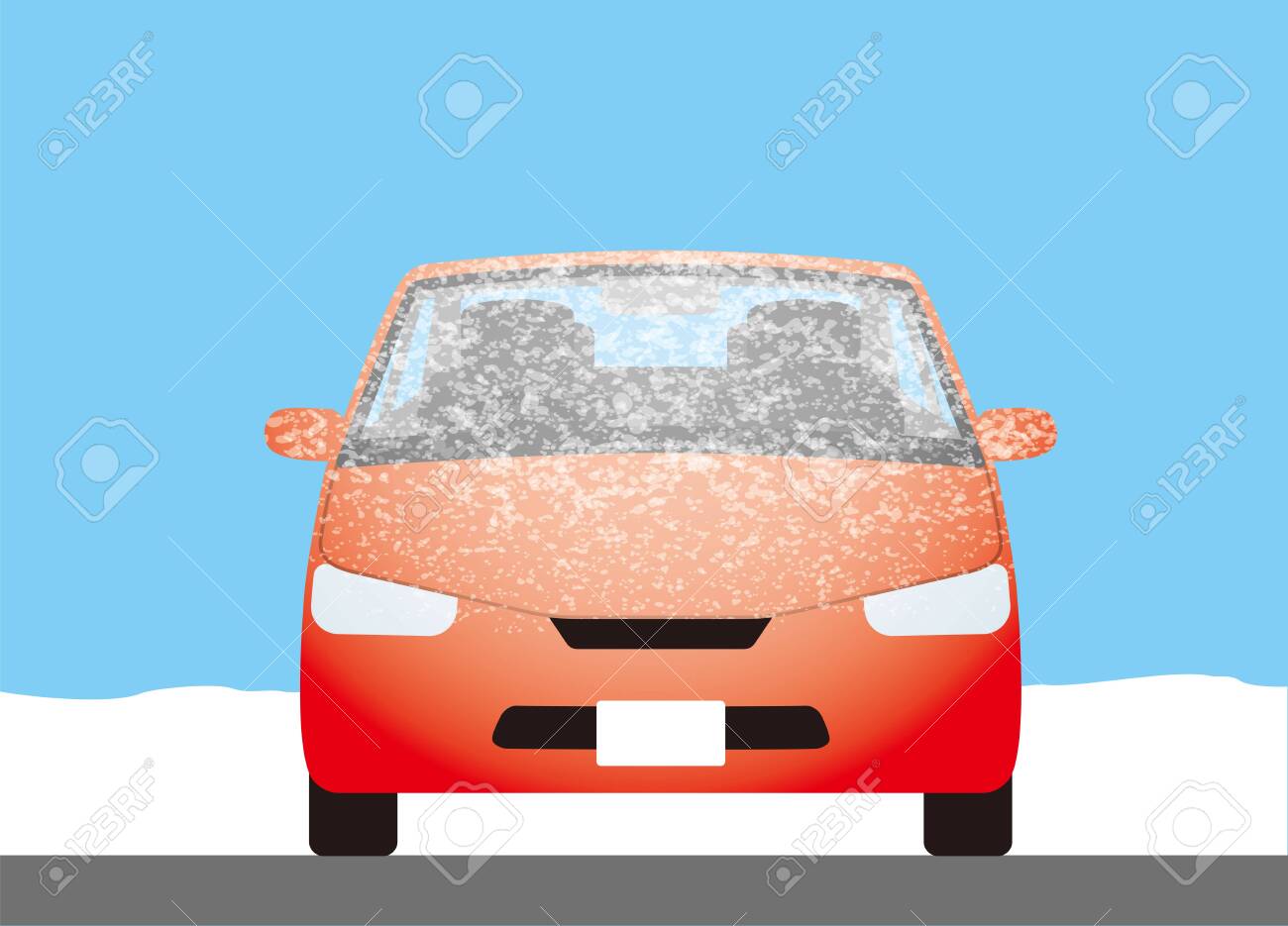 Frost on car windshield - 119207503