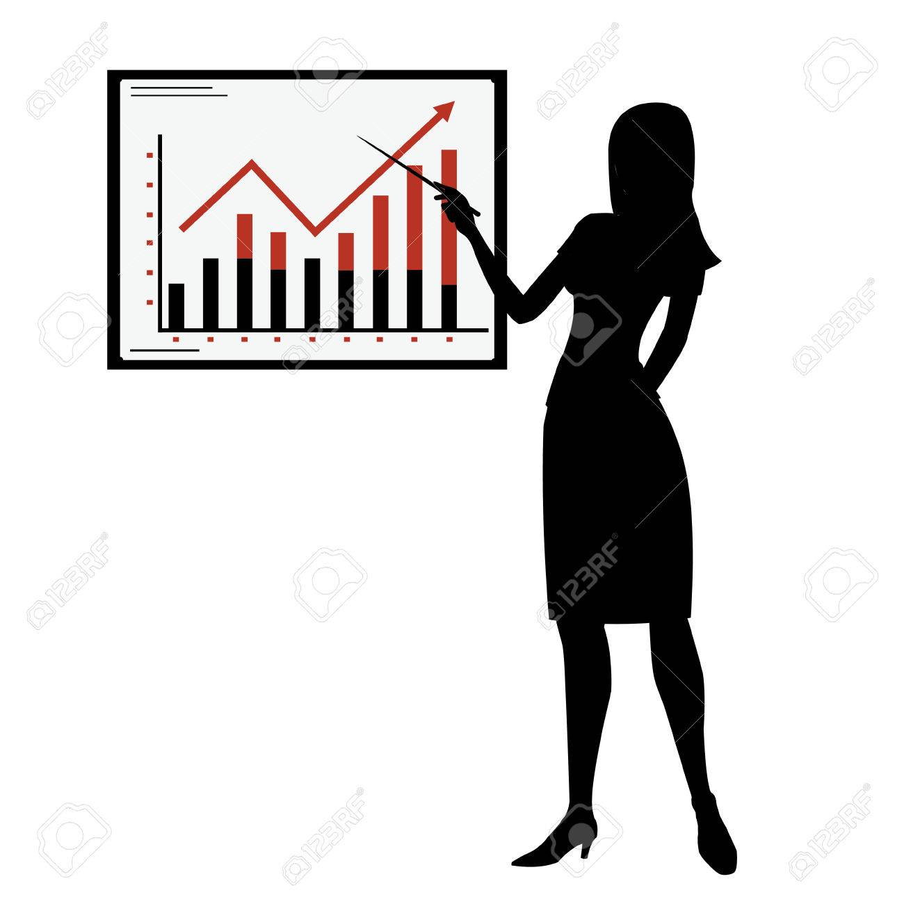 シルエット女性表示プレゼンテーション のイラスト素材 ベクタ Image