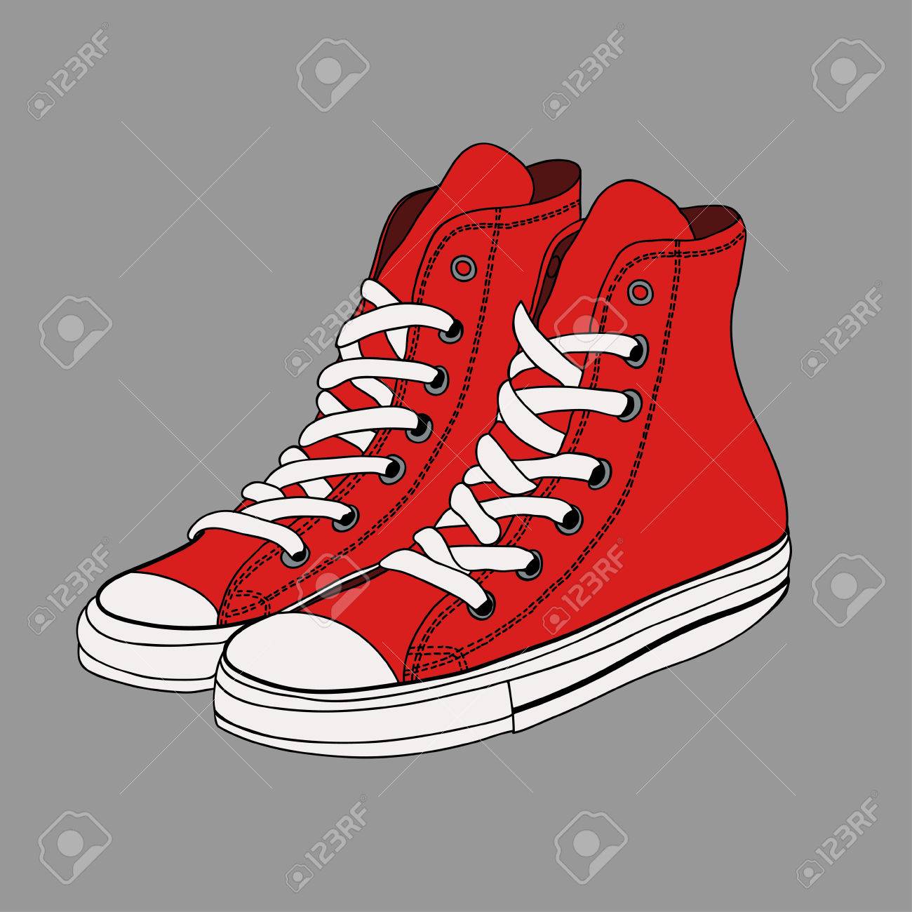 赤いための半靴のペア 10 代の学校通り Wear Side ビュー スニーカー のイラスト素材 ベクタ Image 赤いための半靴のペア 10 代の学校通り Wear Side ビュー スニーカー のイラスト素材 ベクタ Image