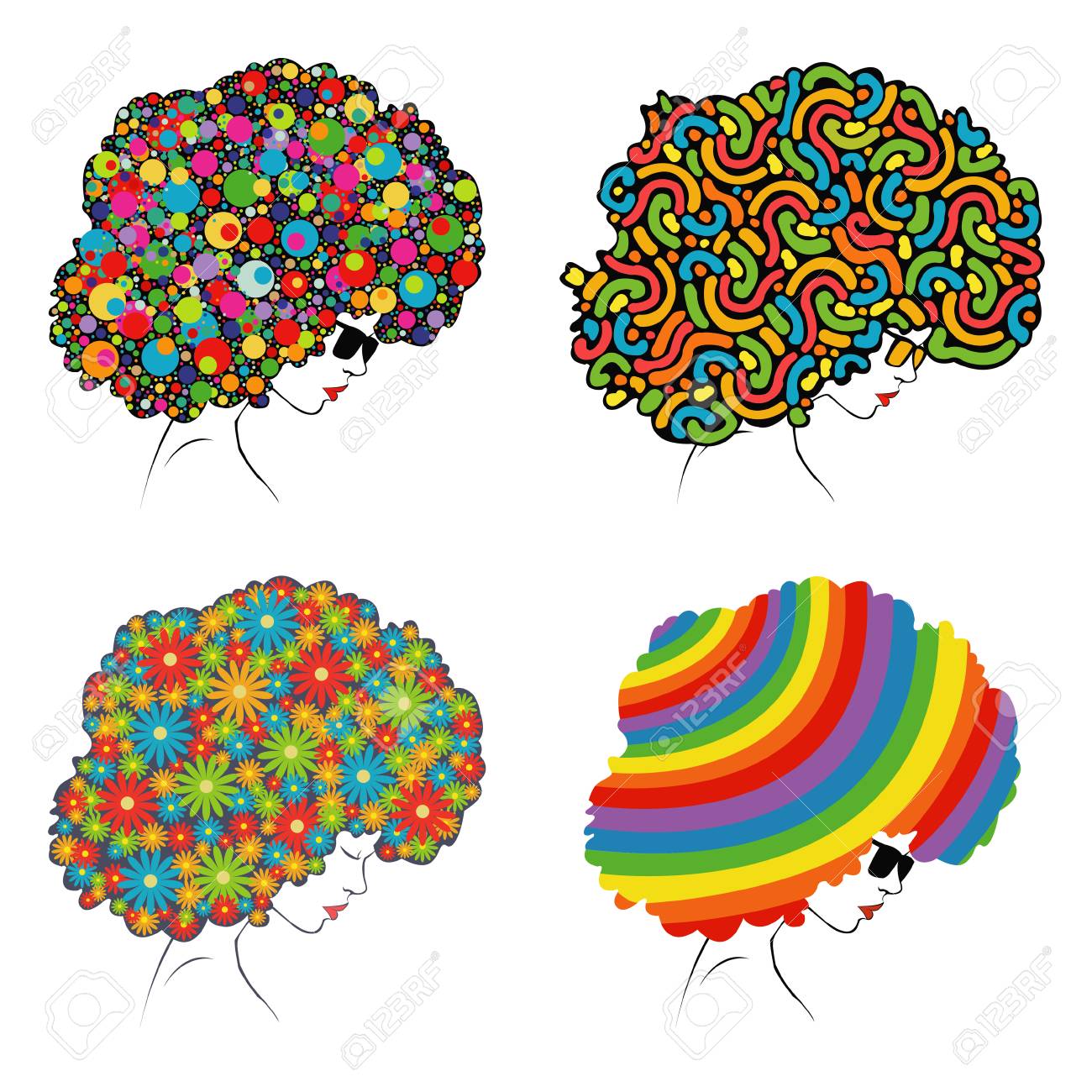 head of a girl in profile with unusual colored abstract hair unusual profile pictures