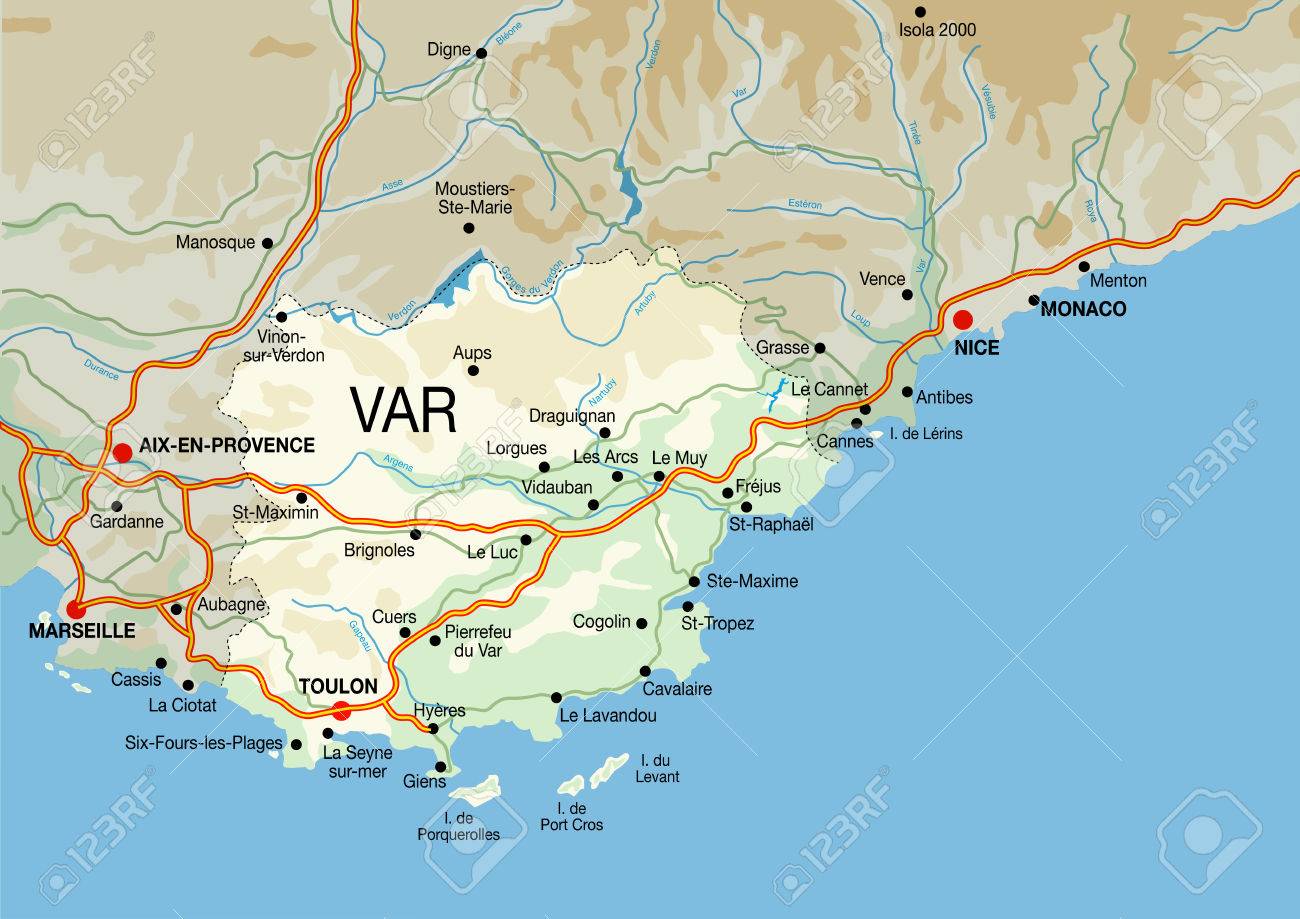 Map Of French Riviera French Riviera Map Royalty Free Cliparts, Vectors, And Stock Illustration.  Image 53461865.