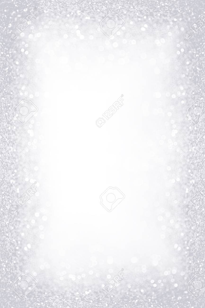 Elegant Silver White Glitter Sparkle Confetti Background For Gray Happy Birthday  Party Invite, Christmas Ice Frost Border, Frosty Winter Icy Snow, Diamond  Jewelry Bling Or 25 Wedding Anniversary Frame Stock Photo, Picture, image size:866x1300