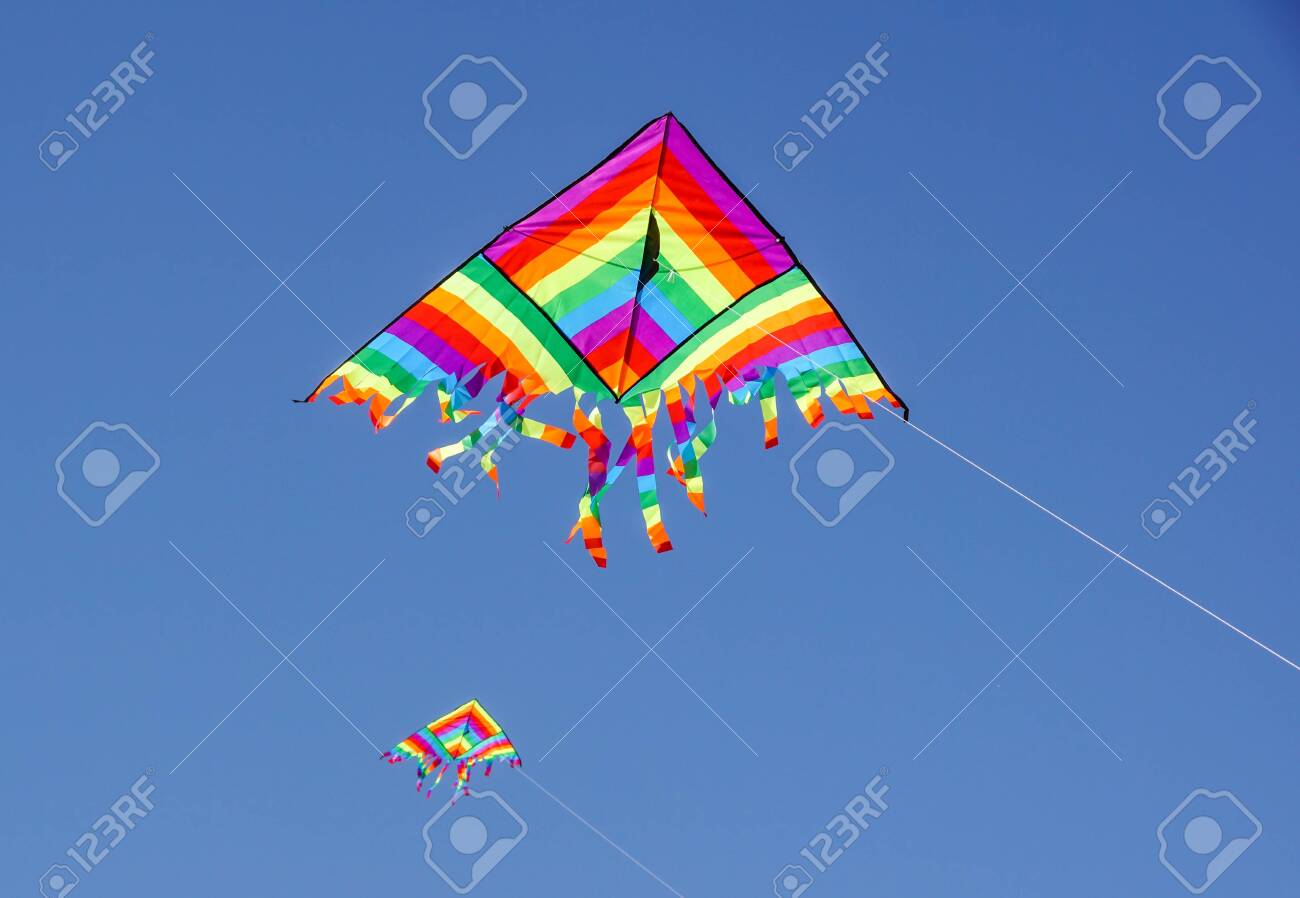 Beautiful Kites In A Kite Festival Ar Blue Sky Stock Photo