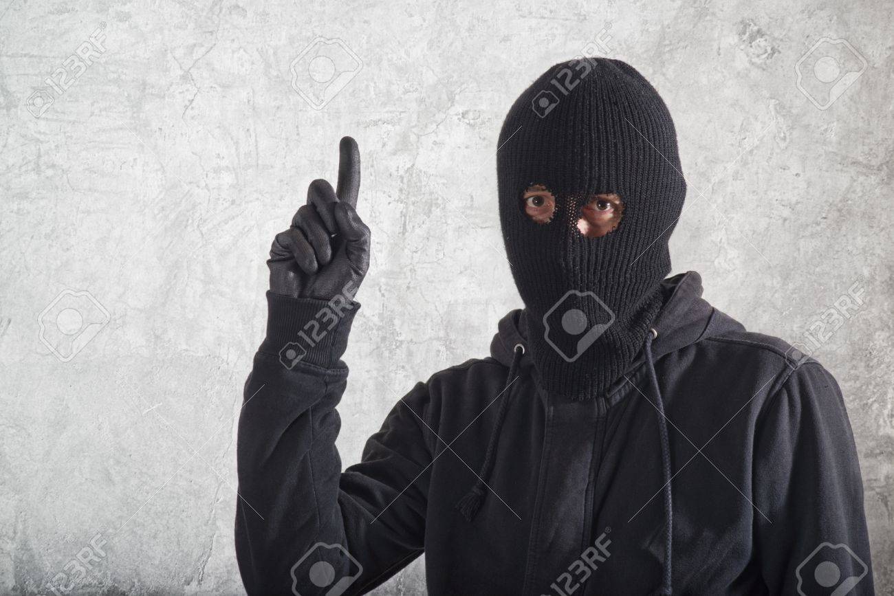 Burglar Concept, Thief With Balaclava