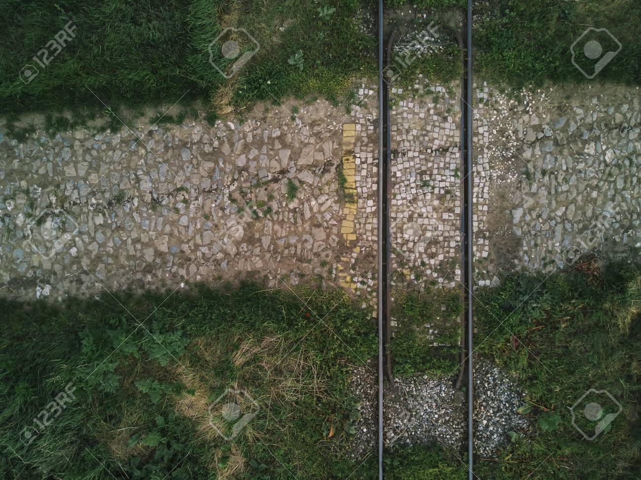 aerial view of railway