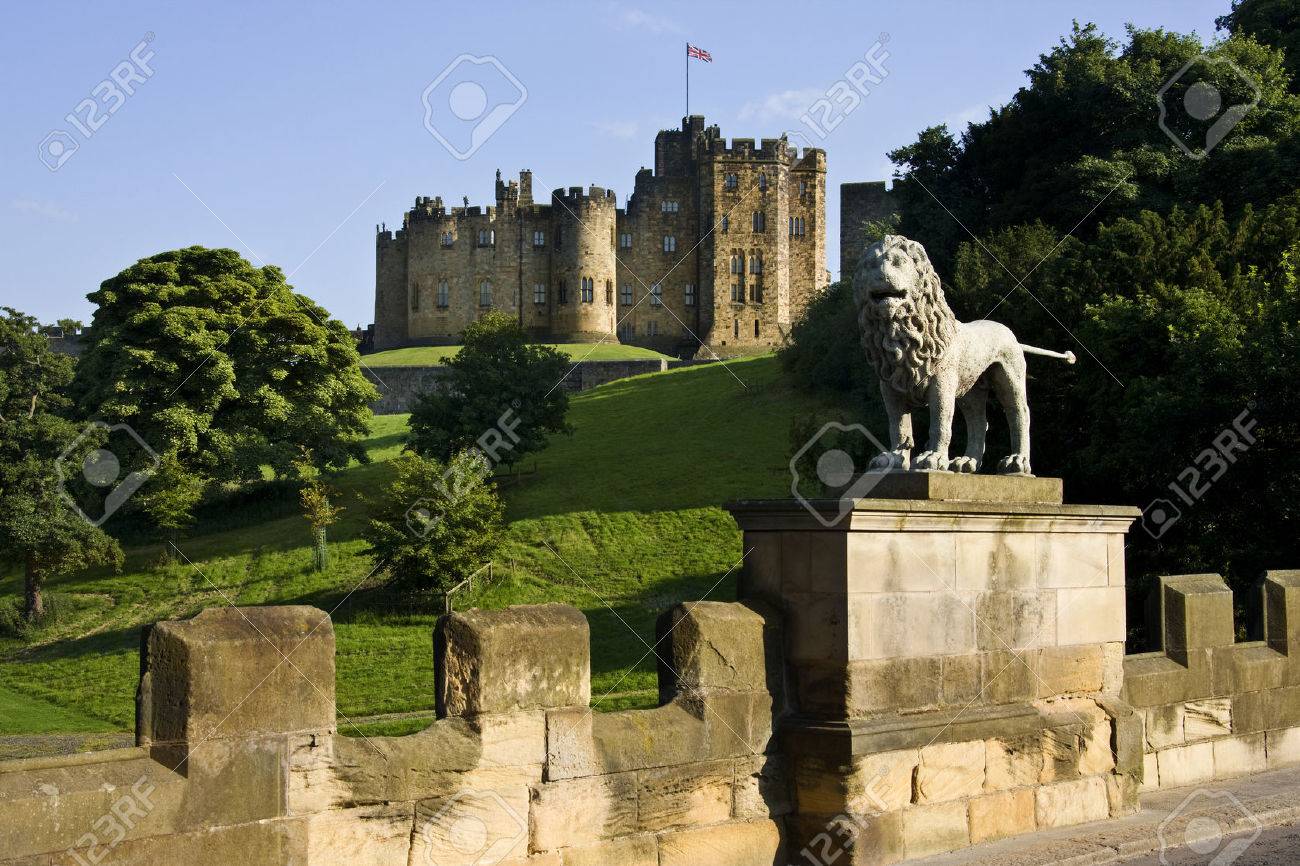 Alnwick Castle in the town of Alnwick in Northumberland in North East England Dates from 1096AD when Yves de Vescy became Baron of Alnwick and erected the earliest parts of the castle Since 1309 the castle has been in the hands of the Percy Family who a - 22371444 Alnwick Castle in the town of Alnwick in Northumberland in North East England Dates from 1096AD when Yves de Vescy became Baron of Alnwick and erected the earliest parts of the castle Since 1309 the castle has been in the hands of the Percy Family who a - 22371444