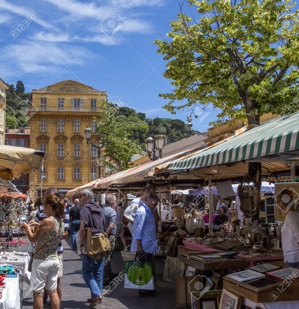 A Busy Street Market In The Port Of Nice On The French Riviera In The South  Of France D Stock Photo, Picture and Royalty Free Image. Image 22450552.