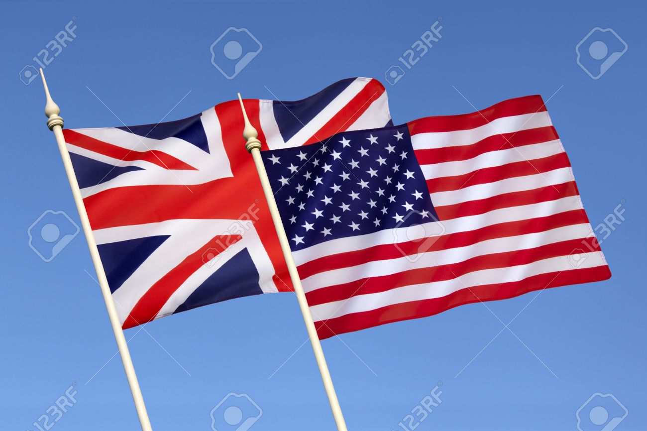 Flags Of Britain And The United States Of America - Since 1940 They Have  Been Close Military Allies Enjoying The Special Relationship Built As  Wartime Allies Stock Photo, Picture And Royalty Free