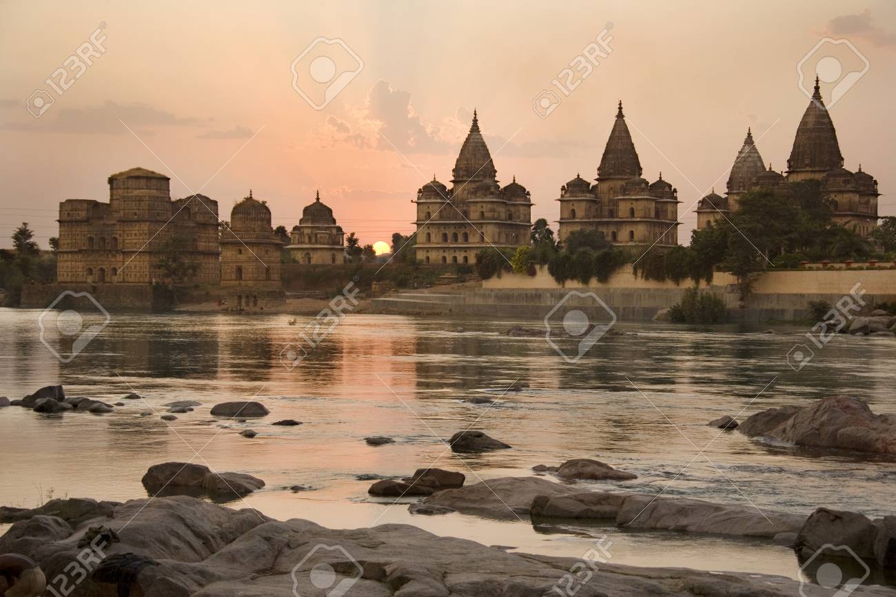The Cenotaphs (chhatris) of the Bundela Kings in Orchha in the state of Madhya Pradesh in central India - 92418068 The Cenotaphs (chhatris) of the Bundela Kings in Orchha in the state of Madhya Pradesh in central India - 92418068