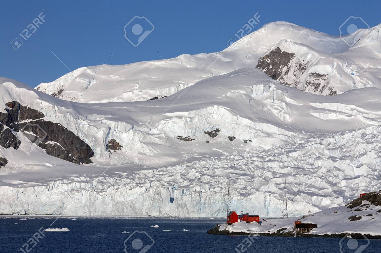 Almirante Brown Research Station In Paradise Bay On The Antarctic Stock Photo Picture And Royalty Free Image Image