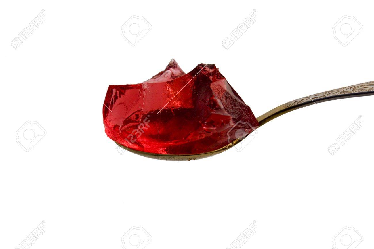 繊細なスプーンをゼリー状になります の写真素材 画像素材 Image