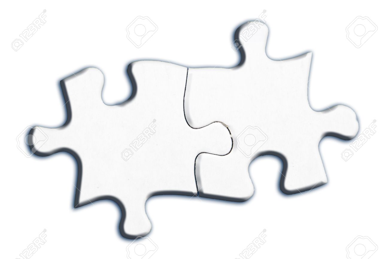 Two Connected Jigsaw Puzzle Pieces Isolated On White Background Stock Photo Picture And Royalty Free Image Image 29595257