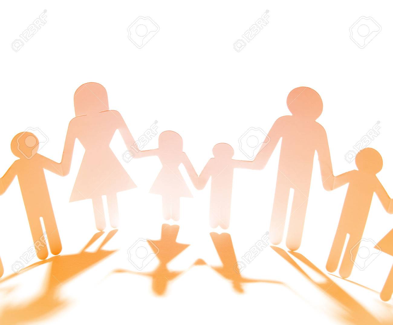 Family Paper Chain Cutout Holding Hands Stock Photo Family Paper Chain Cutout Holding Hands Stock Photo
