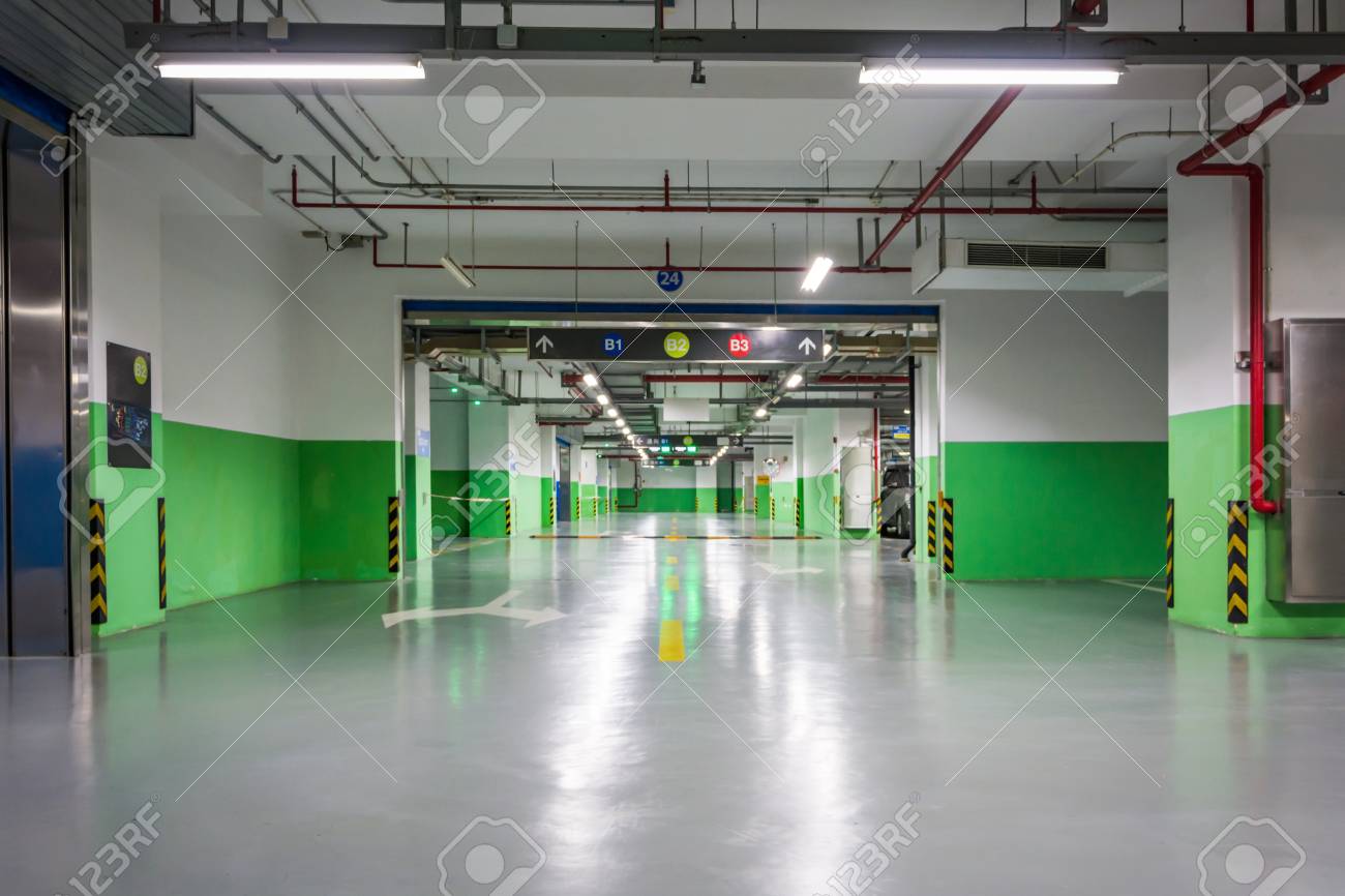 Empty Underground Parking Garage Stock Photo Picture And Royalty