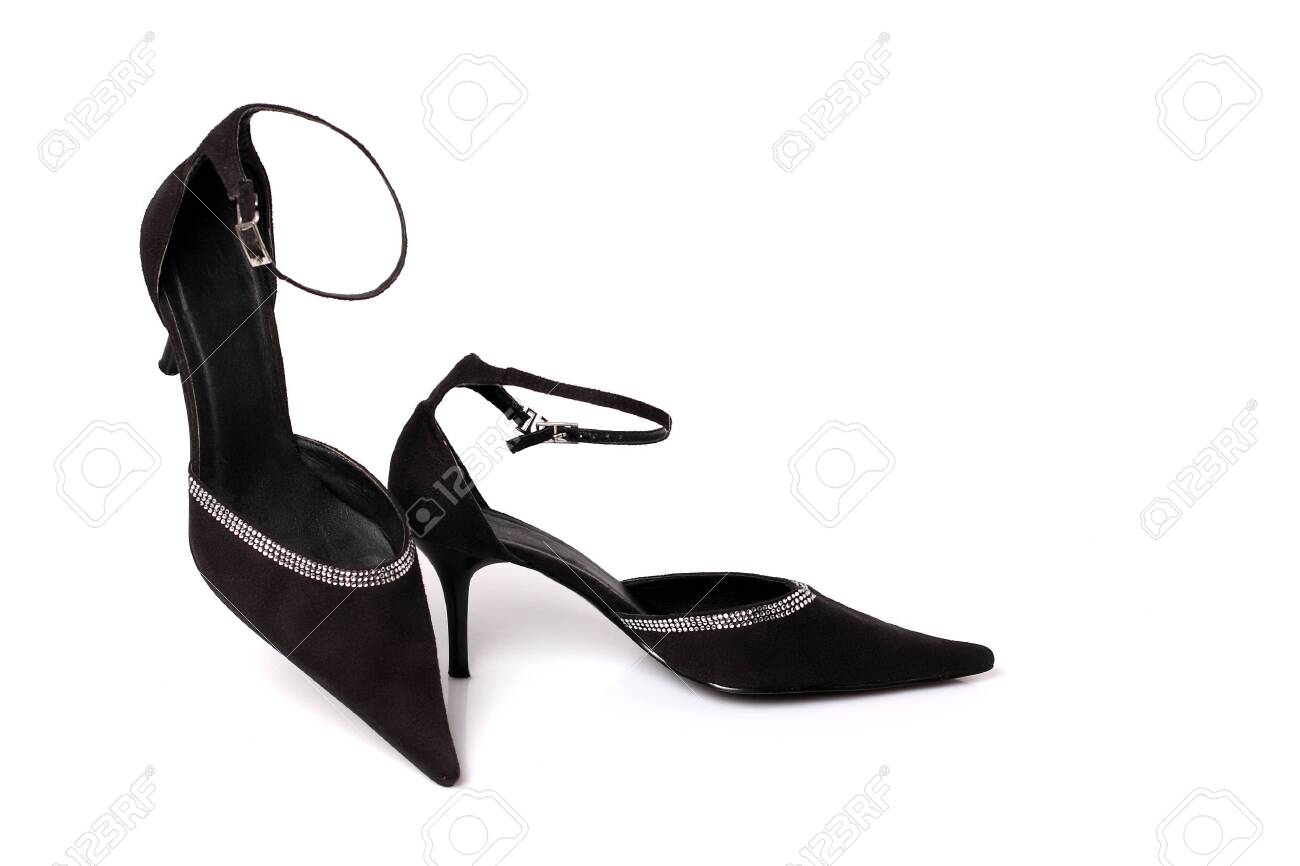 black pointed toe stiletto heels