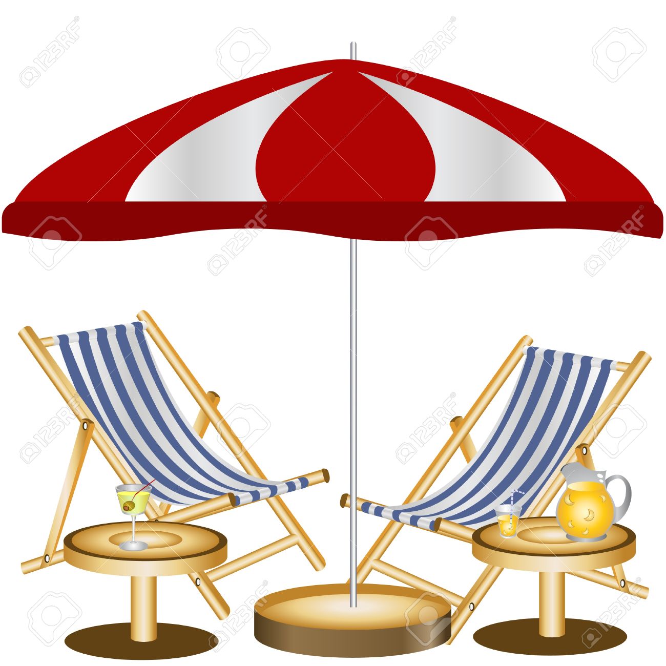 Illustration Of Two Beach Chairs Under The Sunshade. Royalty Free SVG,  Cliparts, Vectors, and Stock Illustration. Image 9717828., image size:1300x1300