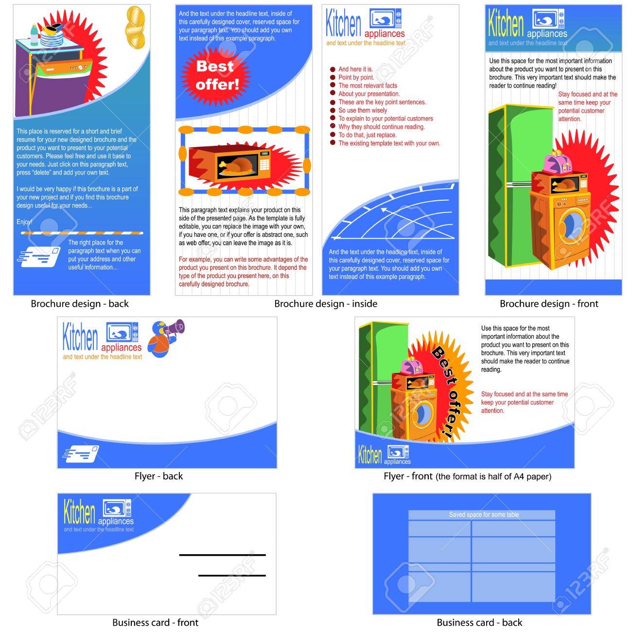 Kitchen Appliances Template Design Brochure Design