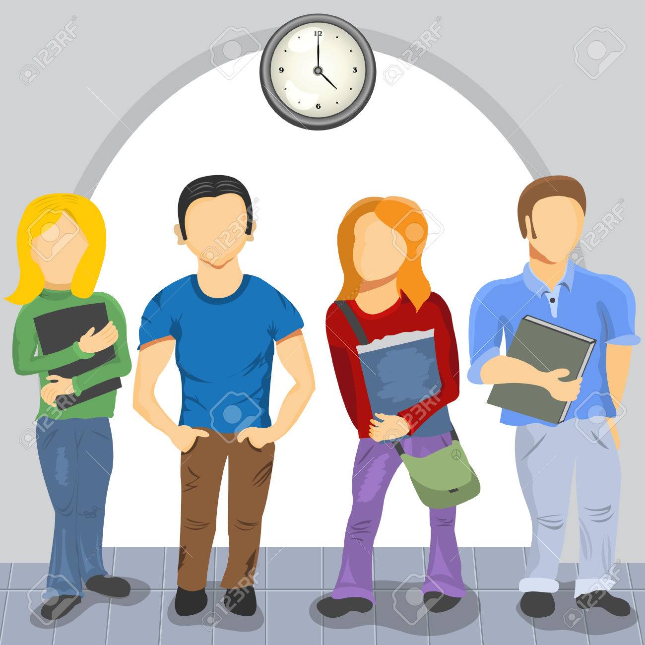 Funny Illustration Of A Small Group Of High School Students In Royalty Free Cliparts Vectors And Stock Illustration Image 31061723