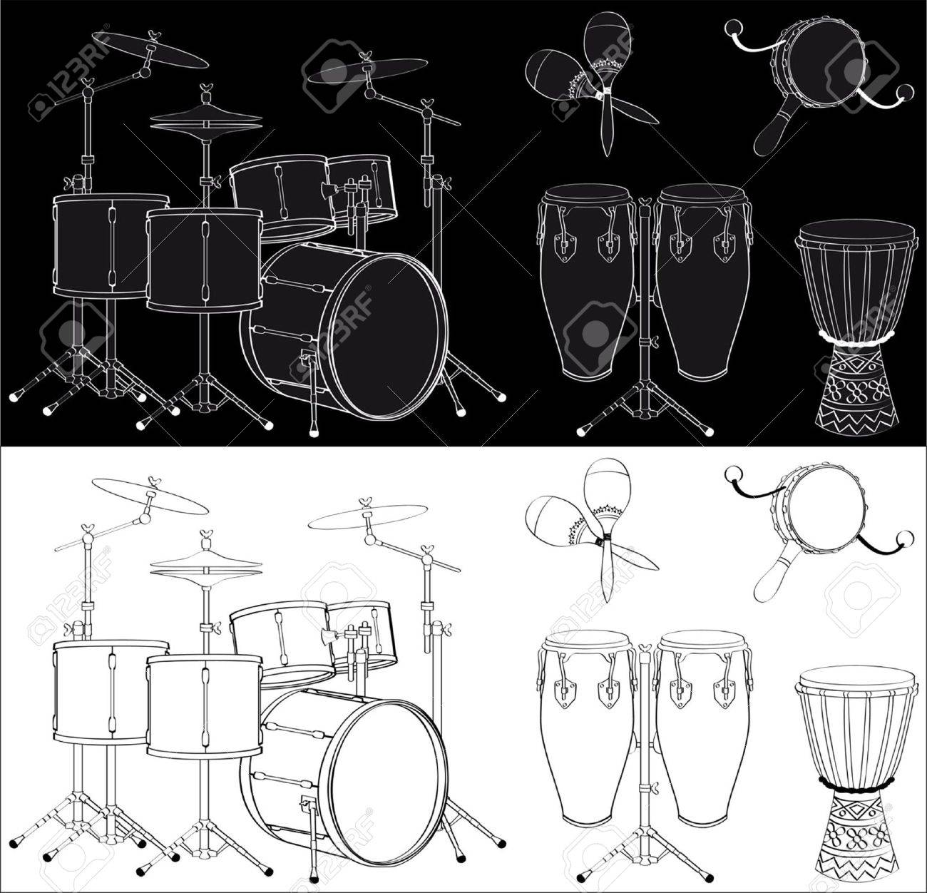 打楽器セットのイラスト素材 ベクタ Image 3213115