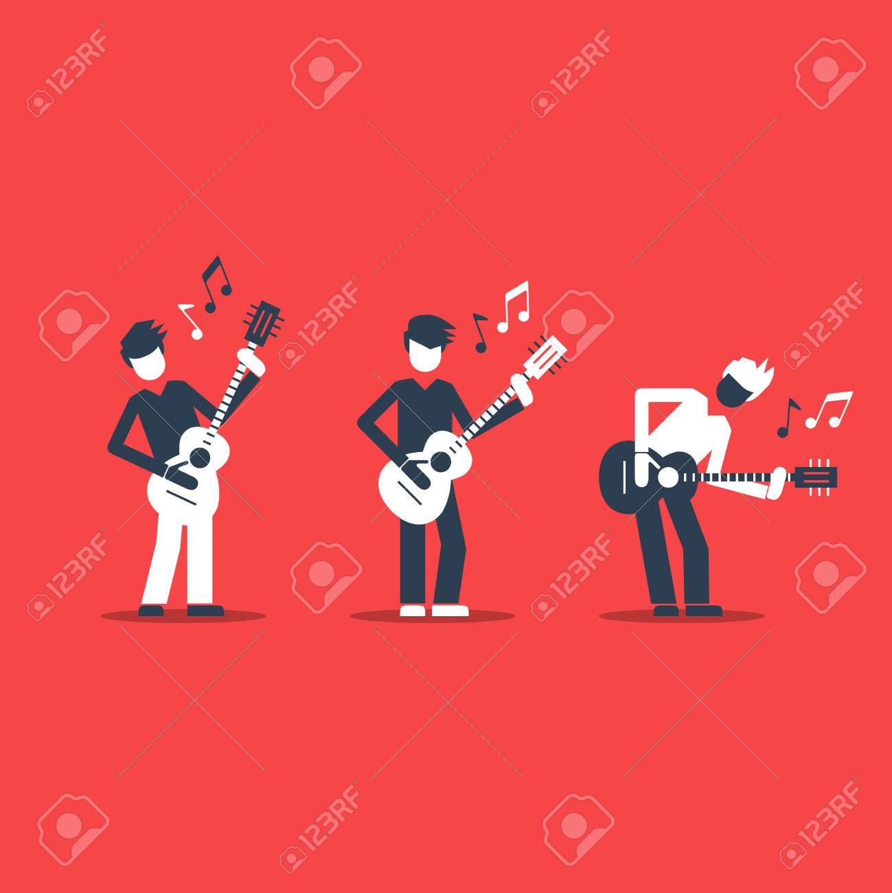 音楽バンドのカバーやポスターの明るい魅力的なイラスト のイラスト素材 ベクタ Image