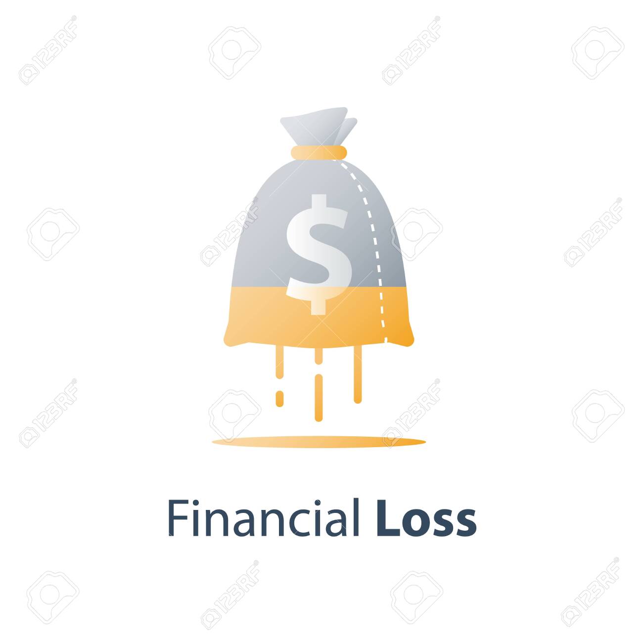 sunken cost concept money loss debt increase lack of finance financial waste