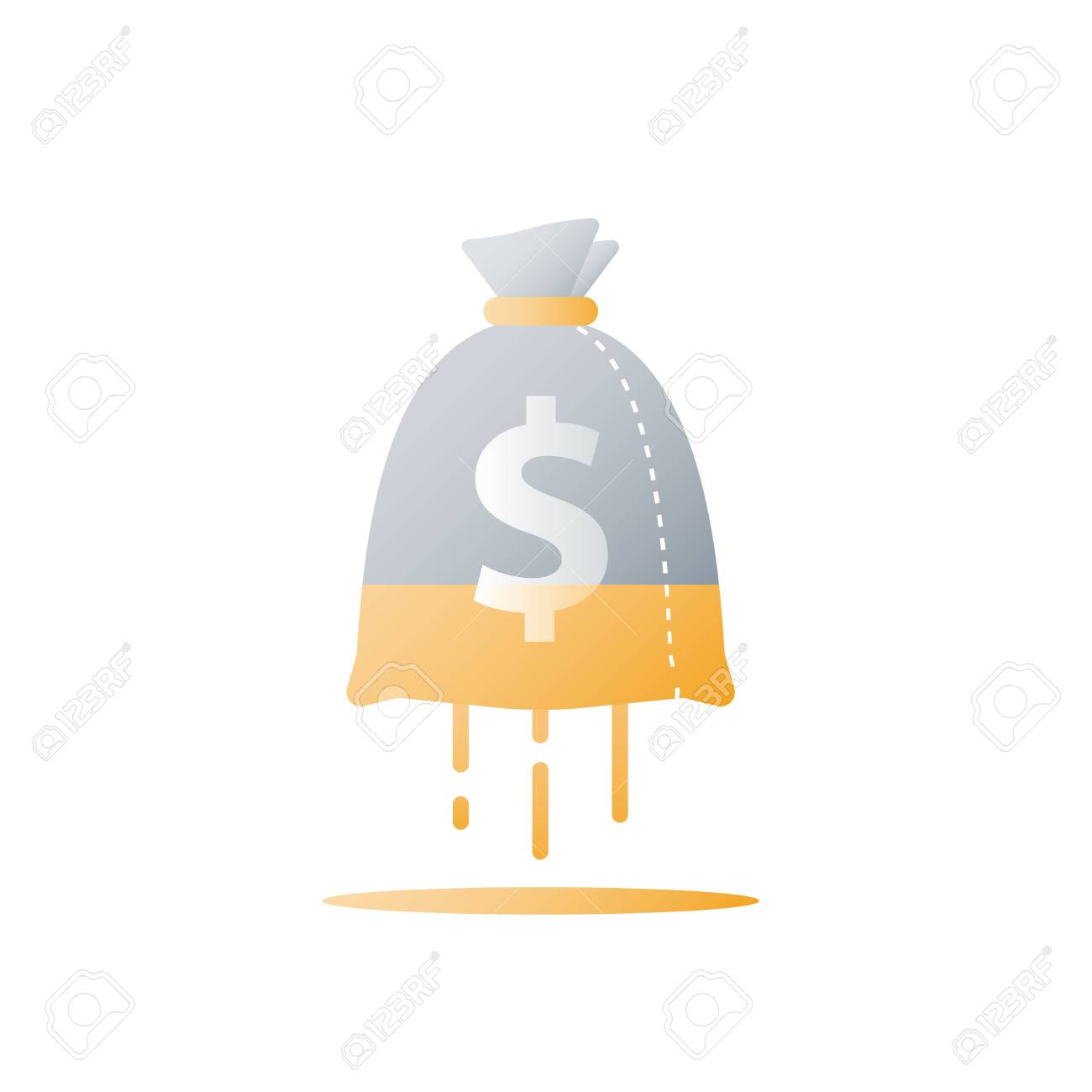 sunken cost concept money loss debt increase lack of finance financial waste