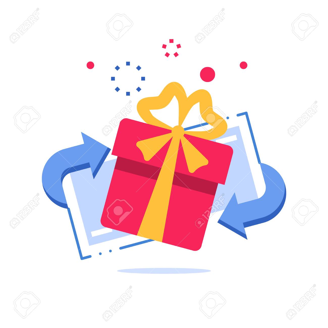 Prize Giveaway, Loyalty Card, Present Box, Gift Certificate, Incentive Or  Perks, Bonus Program, Discount Coupon, Vector Flat Design Illustration  Royalty Free Svg, Cliparts, Vectors, And Stock Illustration. Image  133865850.