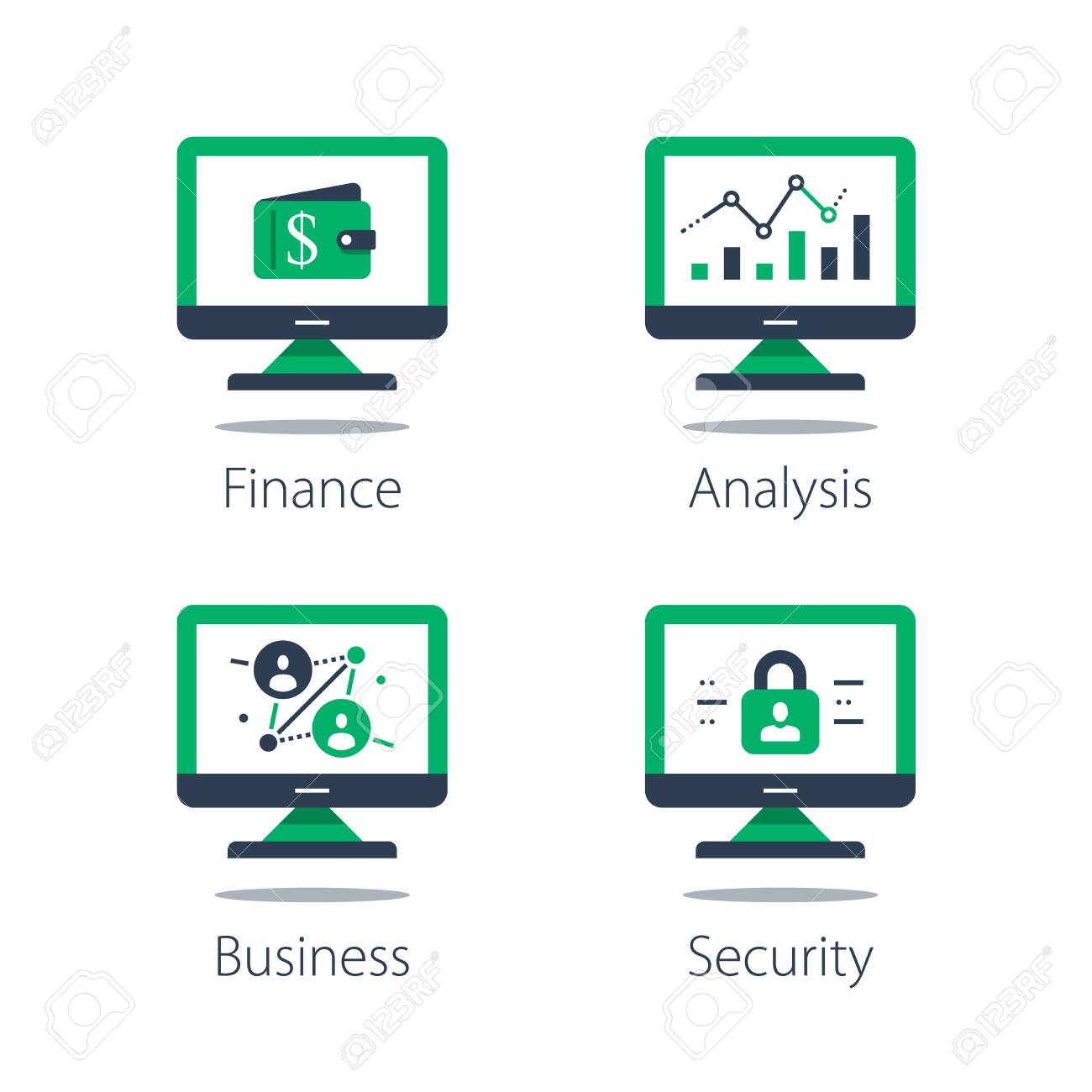 Online finance, internet banking, web security, computer monitor and padlock and financial security system concept illustration. - 150814047 Online finance, internet banking, web security, computer monitor and padlock and financial security system concept illustration. - 150814047