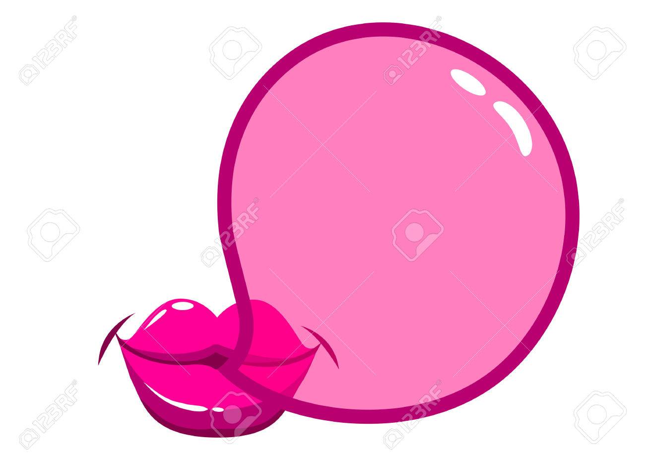 Levres Soufflant Une Bulle De Chewing Gum Clip Art Libres De Droits Vecteurs Et Illustration Image 41833072