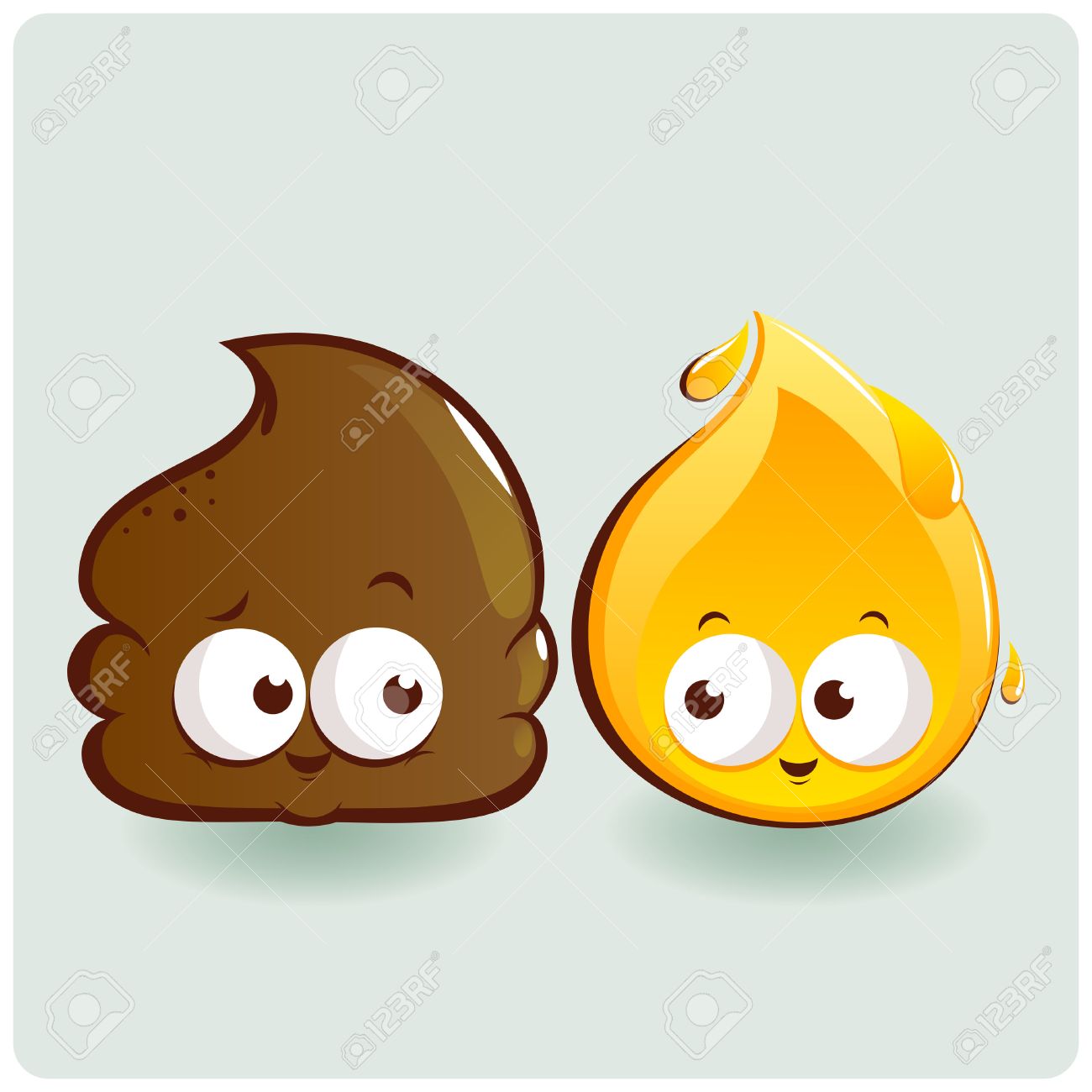 Characters Representing A Poop And A Pee Drop. Royalty Free SVG, Cliparts,  Vectors, and Stock Illustration. Image 46750472.