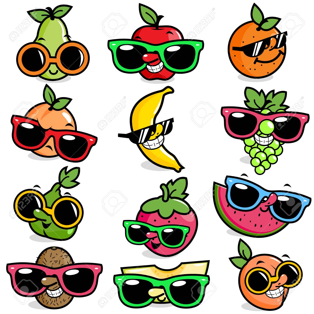 fruit with sunglasses