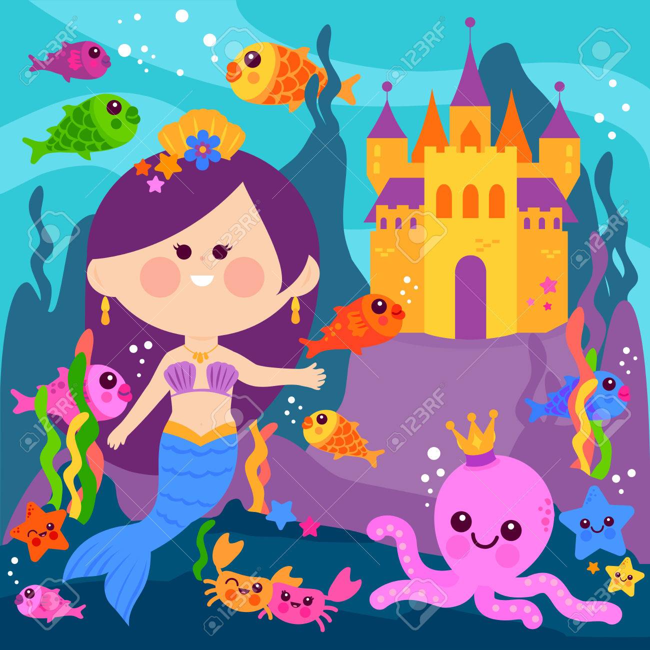 Belle Sirene Sous Marine Chateau Et Animaux Marins Clip Art Libres De Droits Vecteurs Et Illustration Image Belle Sirene Sous Marine Chateau Et Animaux Marins Clip Art Libres De Droits Vecteurs Et Illustration Image