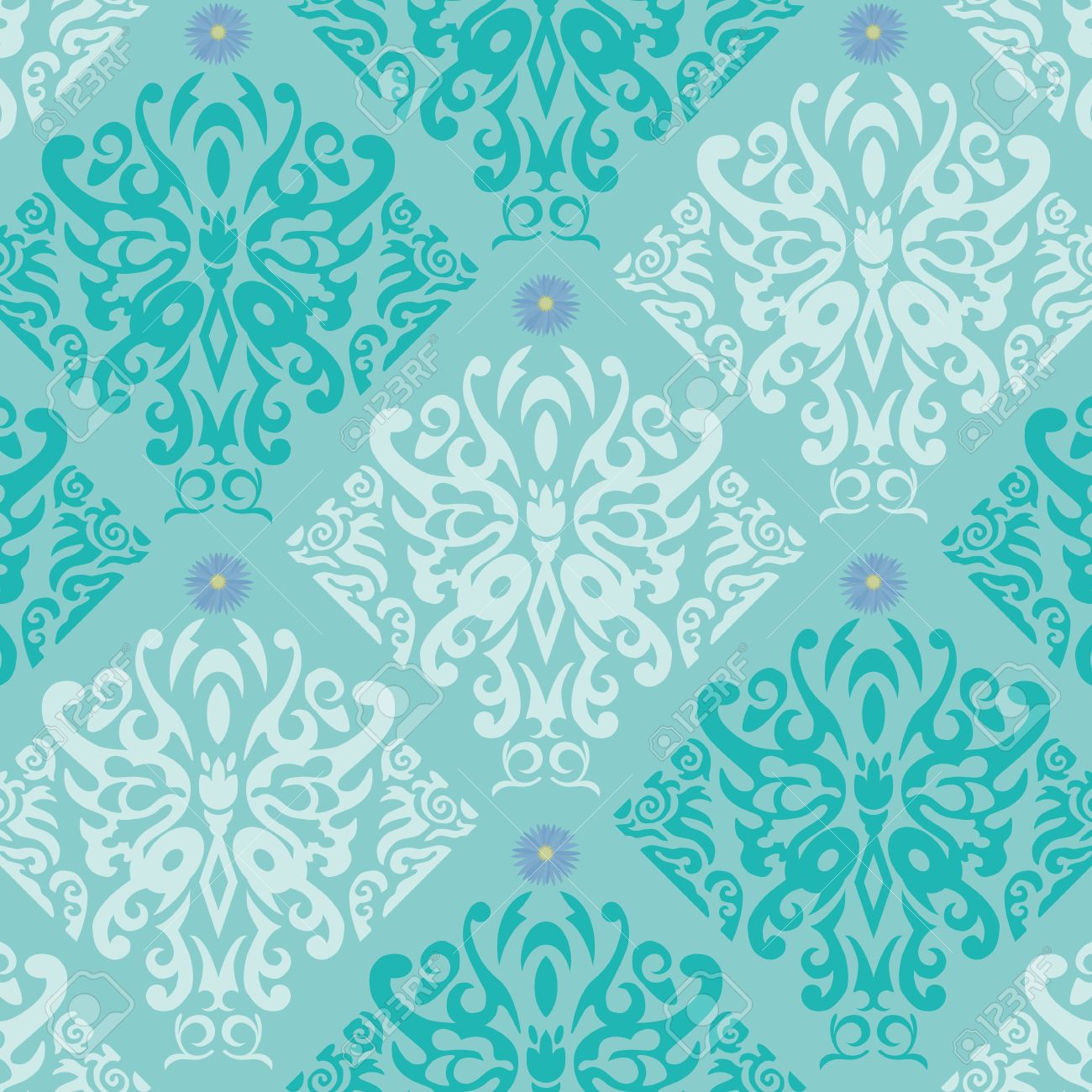 シームレスな青い蝶壁紙ベクター のイラスト素材 ベクタ Image