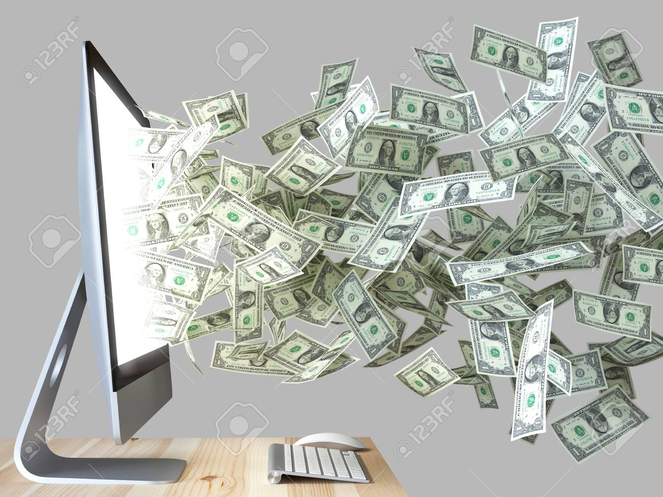 Monitor Pc With Money Coming Out, Online Betting, 3d Stock Photo, Picture  and Royalty Free Image. Image 77384979., image size:1300x975