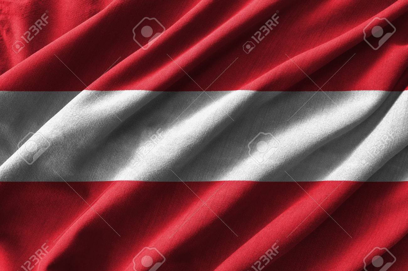 austria flag painting on high detail of wave cotton fabrics