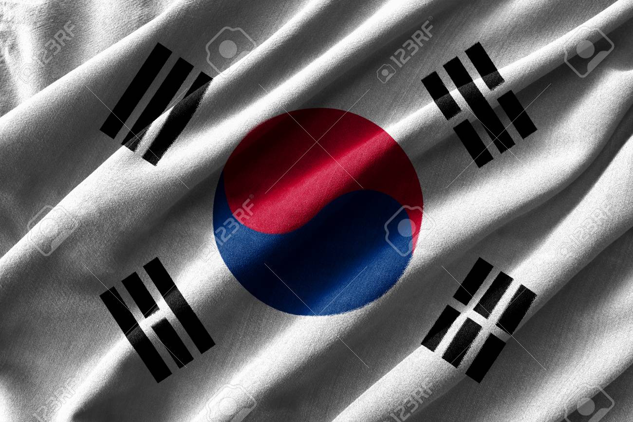 韓国旗波綿生地の高詳細で塗装します 3 D イラスト の写真素材 画像素材 Image