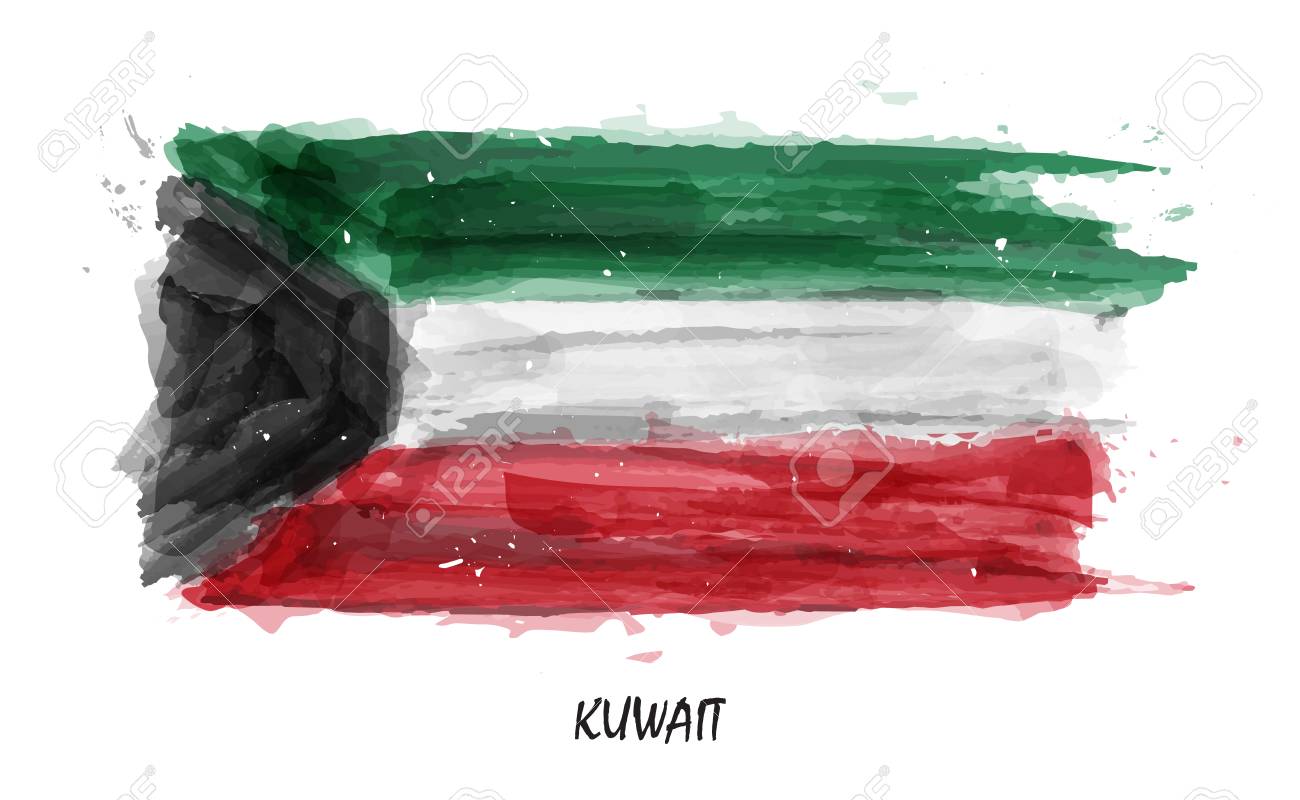 realistic watercolor painting flag
