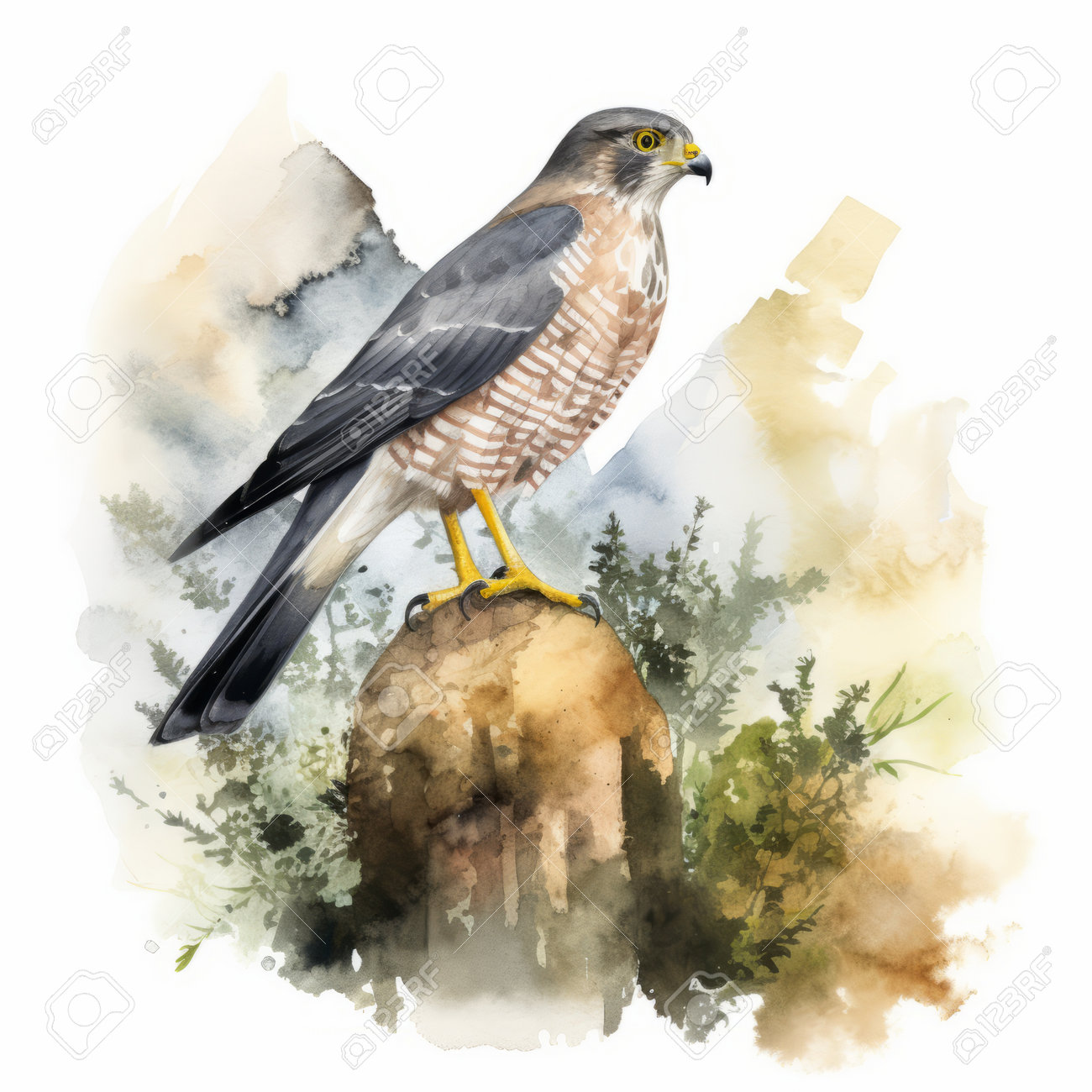 絵画 ハヤブサ 大きな作品 117 ハヤブサ High Res Illustrations