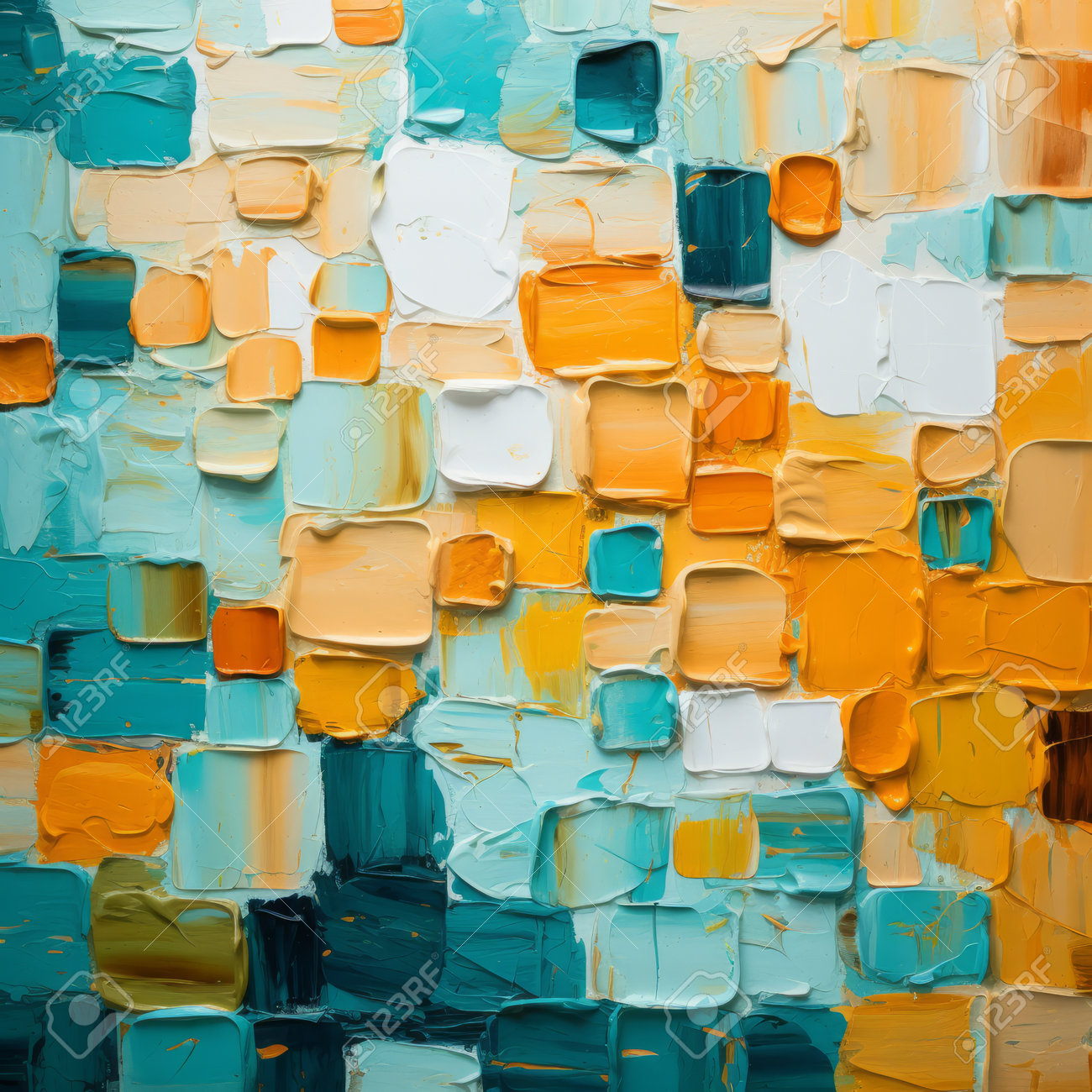 抽象画 色彩豊か パレットナイフ技法