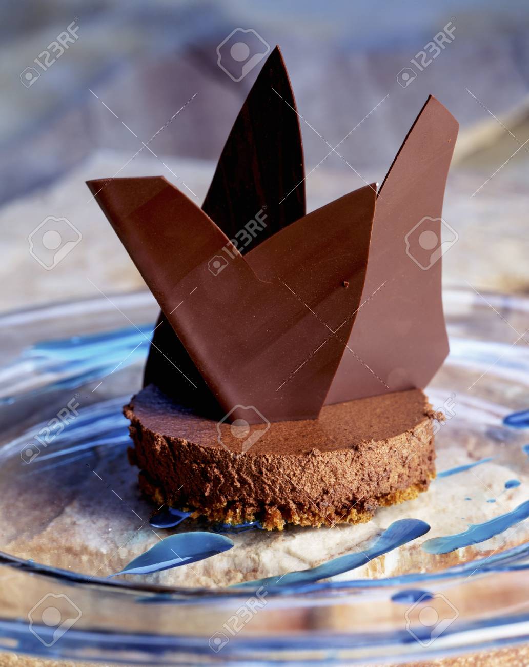 Mousse Au Chocolat With Chocolate Sails Stock Photo Picture And