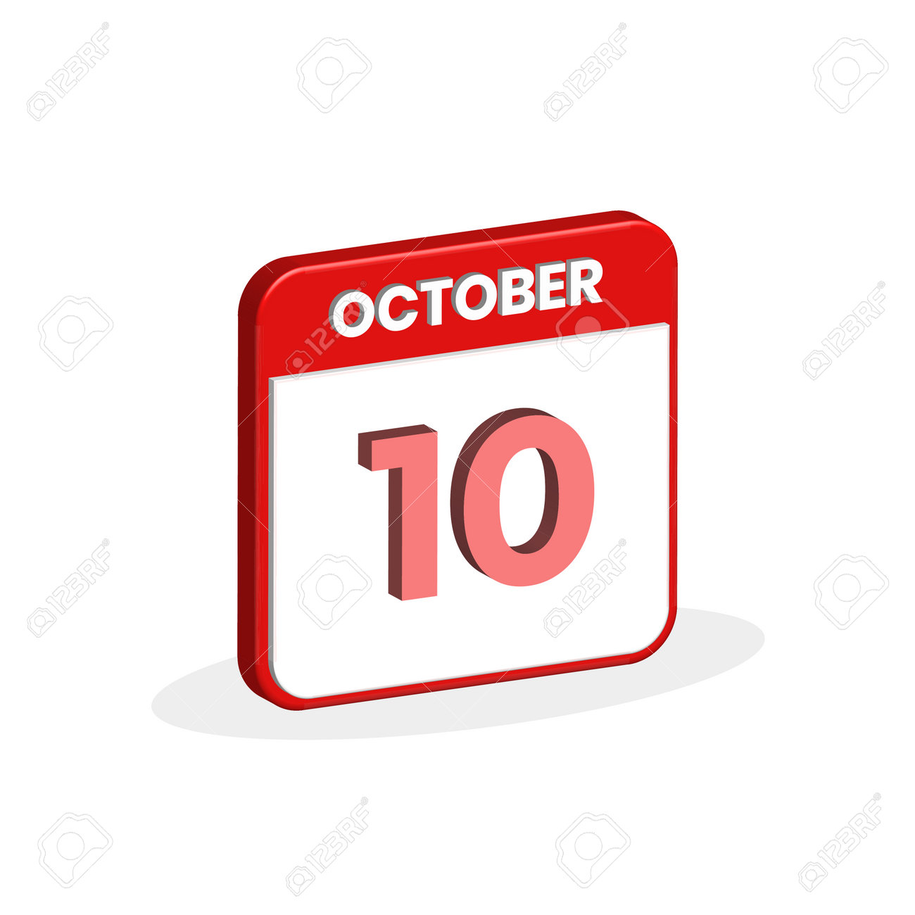 10th October Calendar 3D Icon. 3D October 10 Calendar Date, Month Icon  Vector Illustrator Royalty Free SVG, Cliparts, Vectors, and Stock  Illustration. Image 193403868., image size:1300x1300
