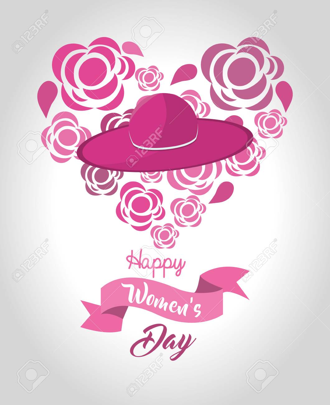 Cute Women Day Greeting Cards Icon Royalty Free SVG, Cliparts ...